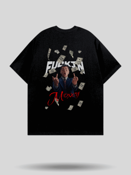 Money Over Everything Graphic Oversized T-Shirt – Black Color by Milliboi