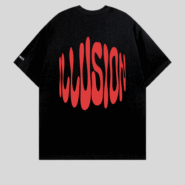 Illusion Oversized Printed T-Shirt Black by Milliboi (1)