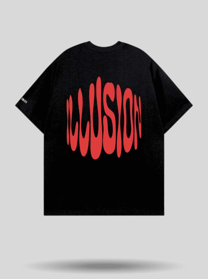 Illusion Oversized Printed T-Shirt Black by Milliboi (1)