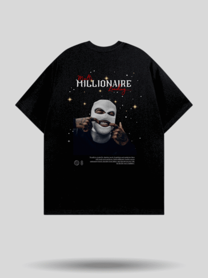Millionaire Mindset Graphic Oversized T-Shirt – Black Color by Milliboi