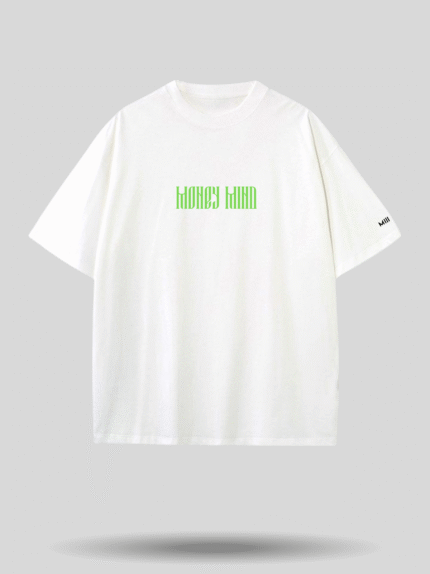 Money Mind Oversized Graphic T-Shirt – Premium White