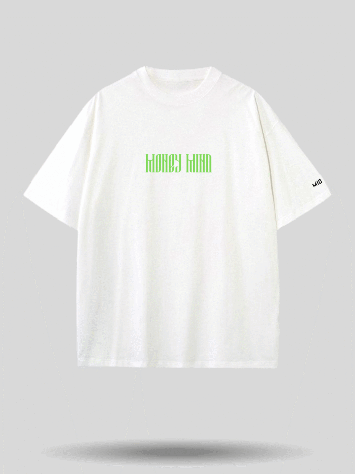 Money Mind Oversized Graphic T-Shirt – Premium White