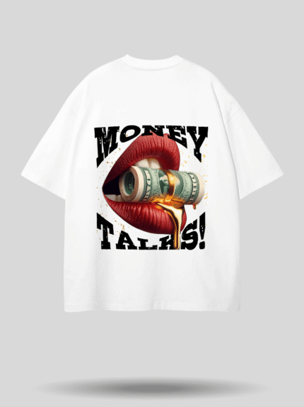 Money Talks Printed T-Shirt – White Color by Milliboi