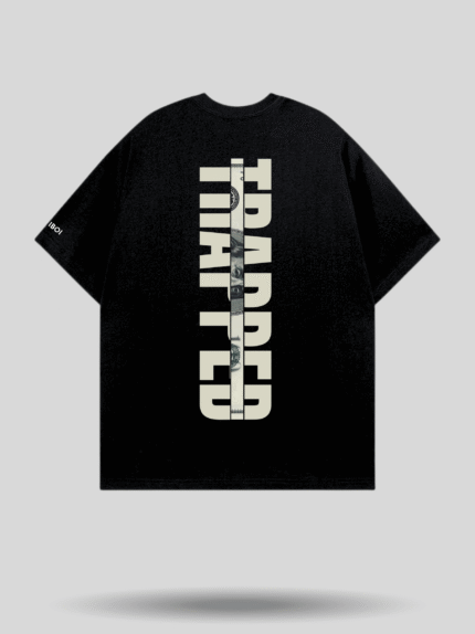 Trapped Money Printed T-Shirt – Black Color by Milliboi