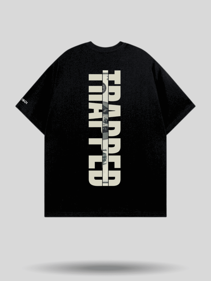 Trapped Money Oversized Printed T-Shirt – Black color (1) Trapped Money Oversized Printed T-Shirt – Black color (1)
