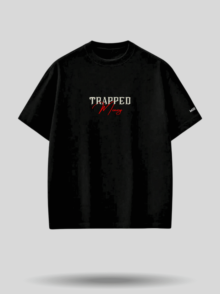 Trapped Money Oversized Printed T-Shirt – Black color (2) Trapped Money Oversized Printed T-Shirt – Black color (2)